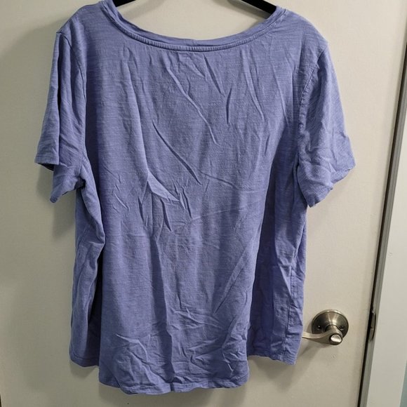 XL Ricki's Basic Purple V-Neck Tee - Picture 3 of 9